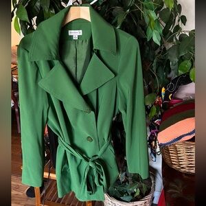 Susan Graver Vibrant Green Trench Coat